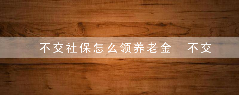 不交社保怎么领养老金 不交社保怎么才能领养老金